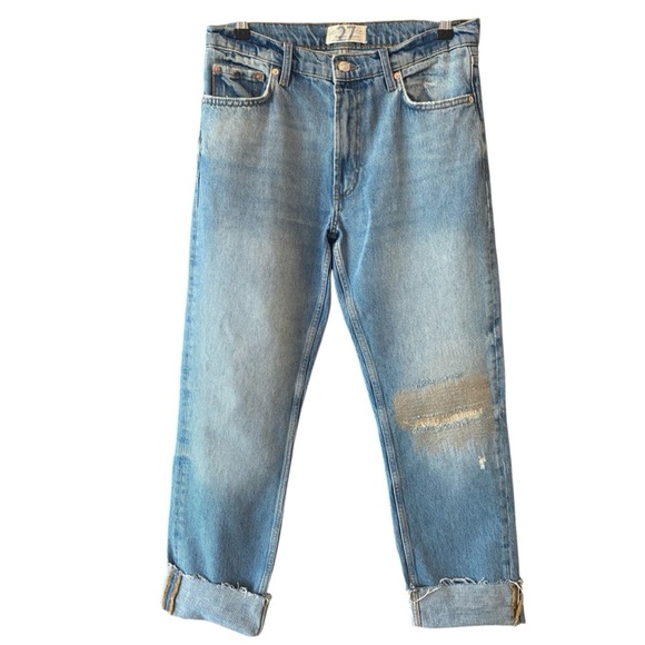Free People We The Free Straight Leg Distressed Jeans - Picture 1 of 6